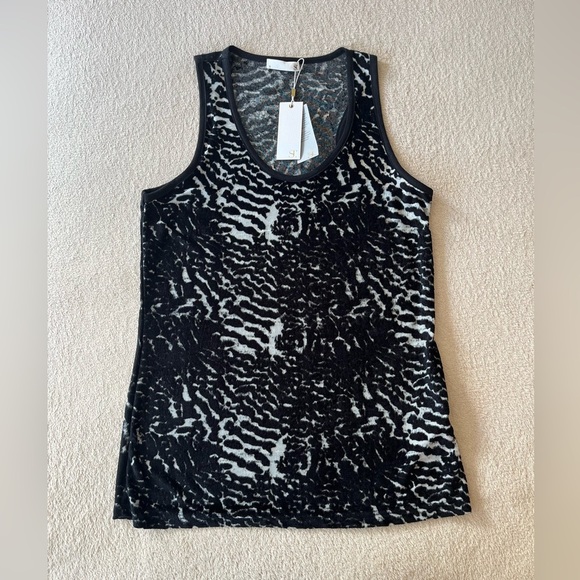 NWT SuperTrash Twipp Feather Print Burnout Tank S - Picture 2 of 13